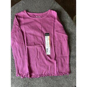 Ok!e Dokie Toddler Girls Long Sleeve Pink Waffle Knit T Shirt Size 3T